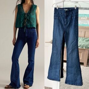 Free People We the Free Jayde Flare Jeans Night Sky 30